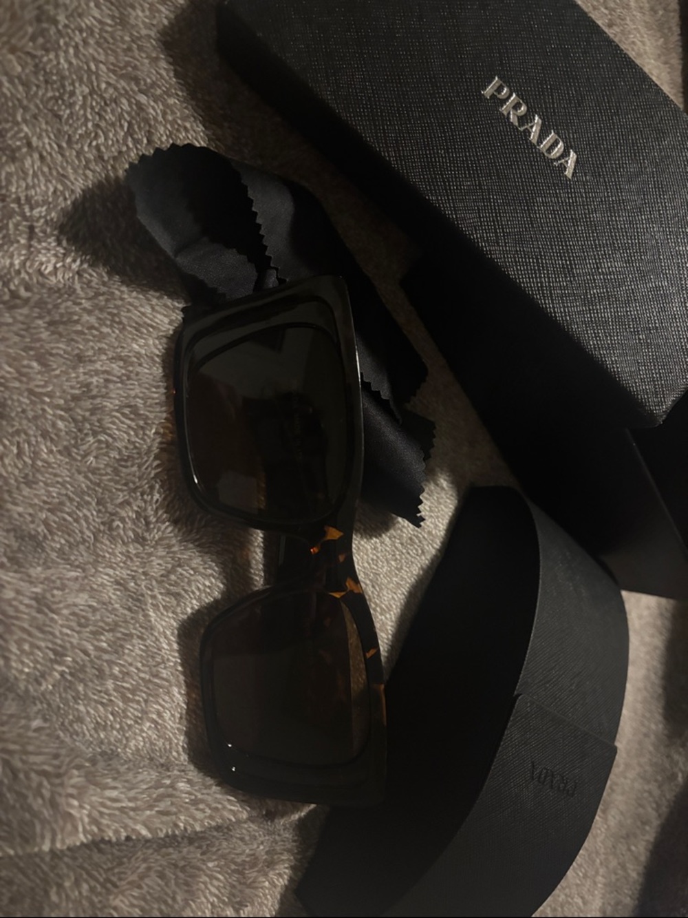 Prada Black and Tortoiseshell Square Sunglasses